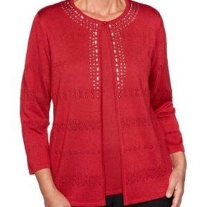 Alfred Dunner Red Women's Cardigan